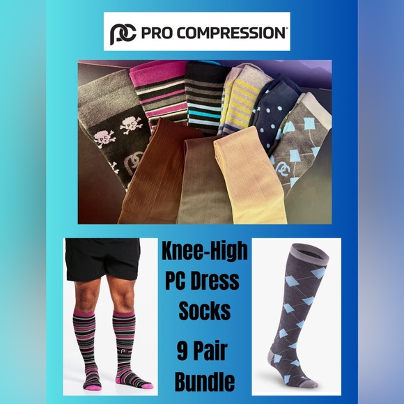 Pro Compression Accessories - ProCompression Dress Socks- 9 Pair Bundle!